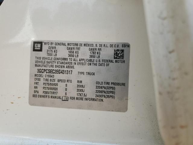 2014 Chevrolet Silverado C1500 Ltz VIN: 3GCPCSEC2EG431317 Lot: 51301004