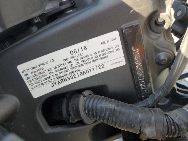2016 YAMAHA FZ09 JYARN33E1GA011722