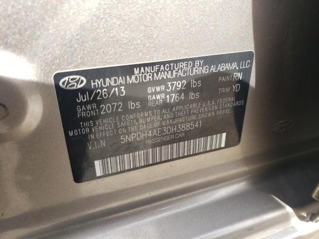 2013 Hyundai Elantra Gls VIN: 5NPDH4AE3DH388541 Lot: 46719624