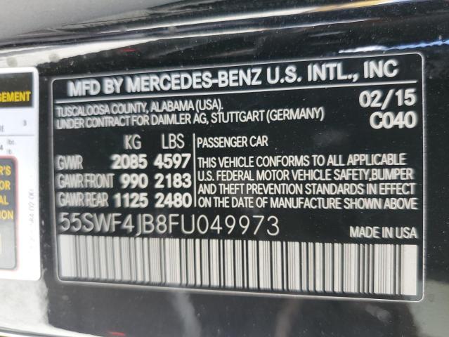 2015 Mercedes-Benz C 300 VIN: 55SWF4JB8FU049973 Lot: 52308854