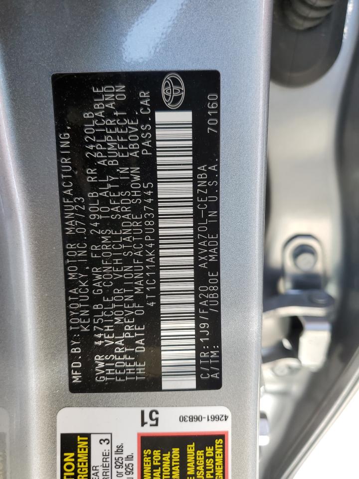 4T1C11AK4PU837445 TOYOTA CAMRY 2023