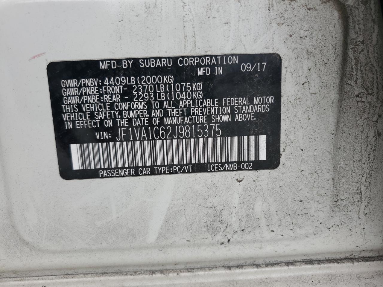 JF1VA1C62J9815375 2018 Subaru Wrx Premium