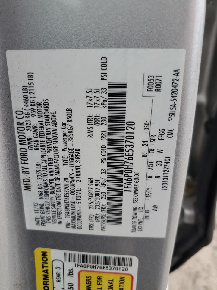 1FA6P0H76E5370120 2014 Ford Fusion Se