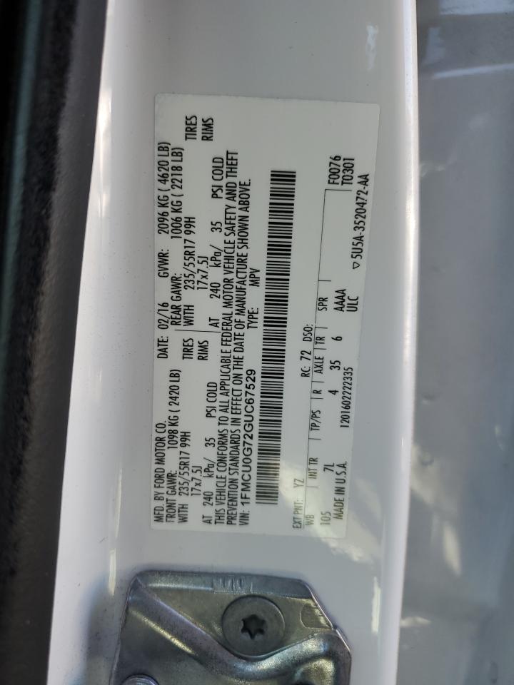 1FMCU0G72GUC67529 2016 Ford Escape Se