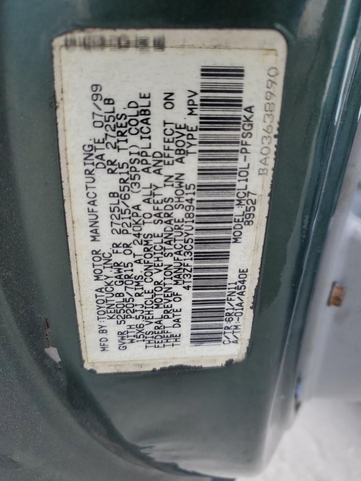 4T3ZF13C5YU189415 2000 Toyota Sienna Le