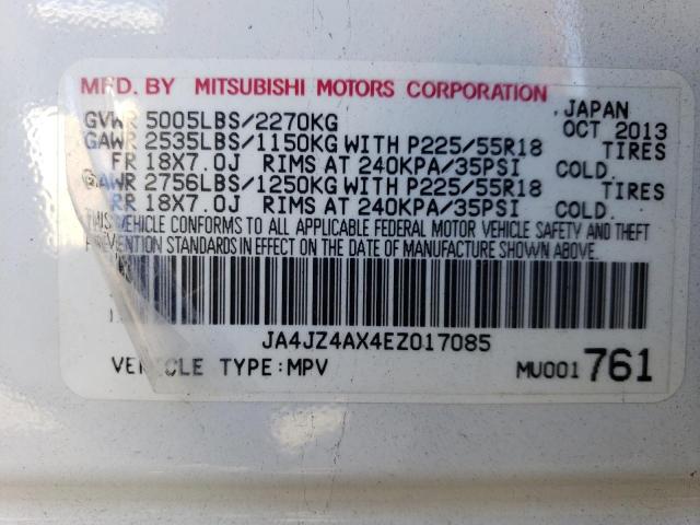 2014 Mitsubishi Outlander Gt VIN: JA4JZ4AX4EZ017085 Lot: 52129014