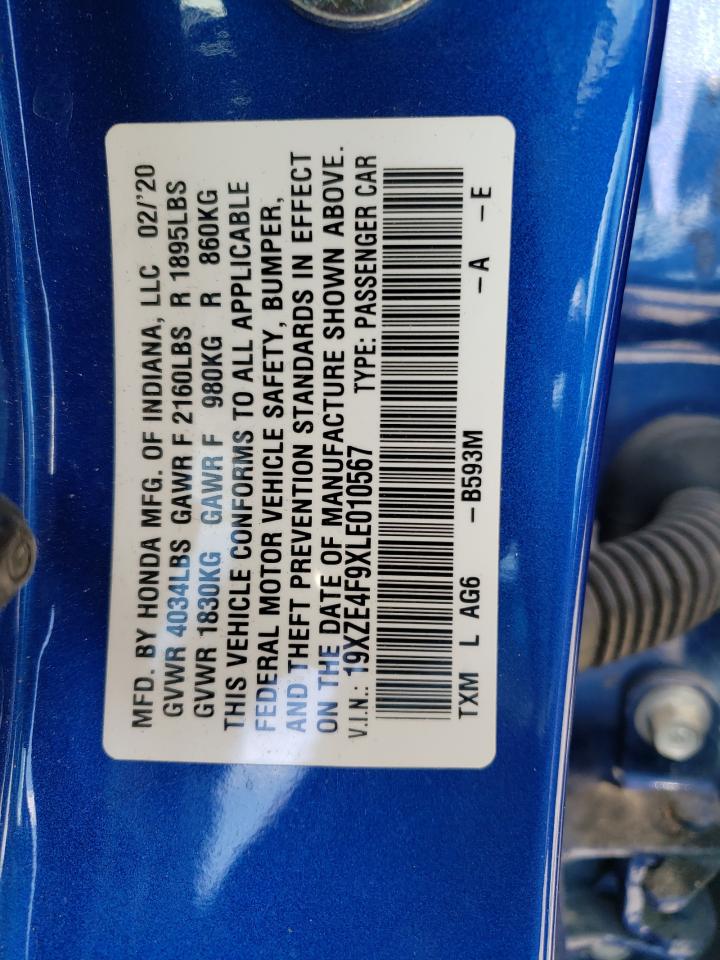 19XZE4F9XLE010567 HONDA INSIGHT 2020