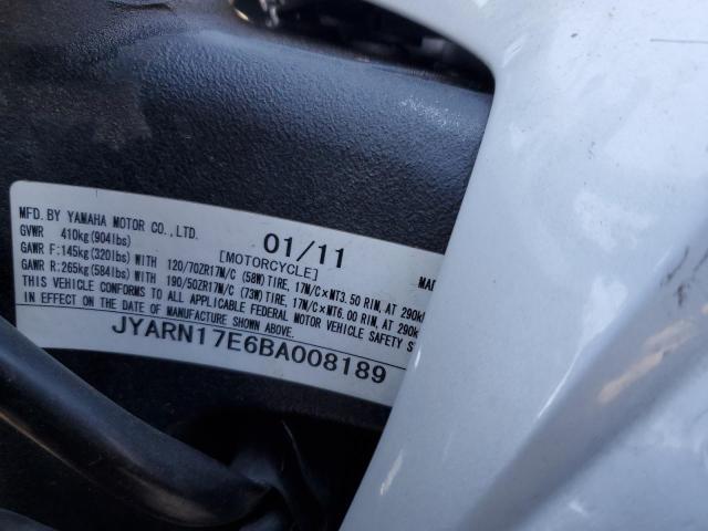 2011 YAMAHA FZ1 S JYARN17E6BA008189