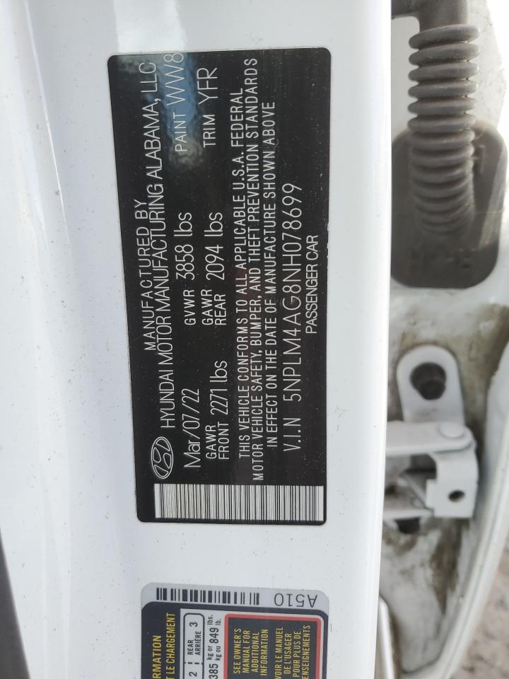 5NPLM4AG8NH078699 2022 Hyundai Elantra Sel