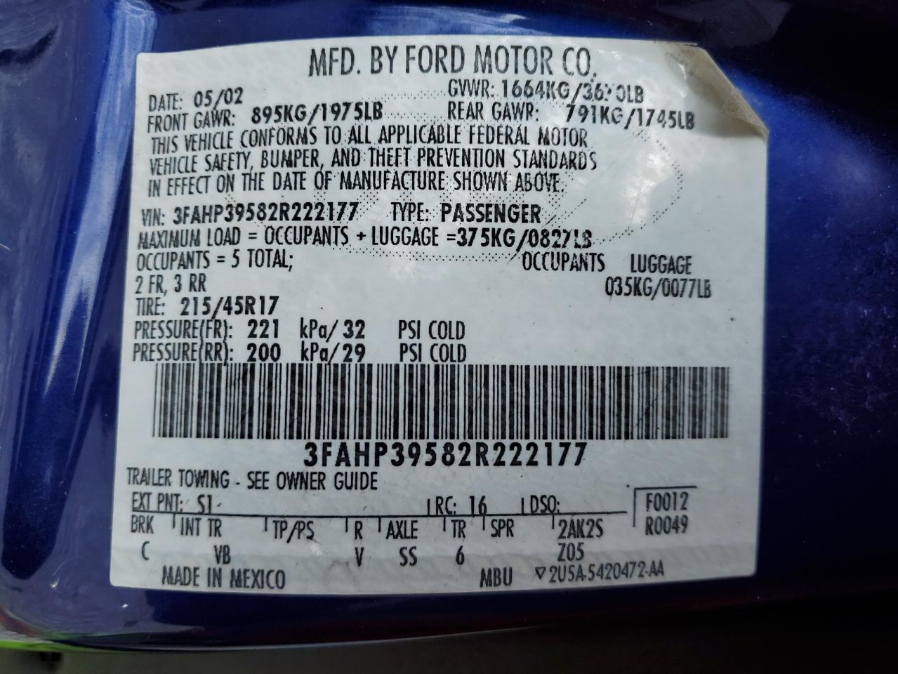 3FAHP39582R222177 2002 Ford Focus Svt