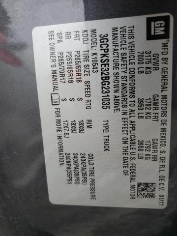 2011 Chevrolet Silverado K1500 Lt VIN: 3GCPKSE32BG231035 Lot: 50491484