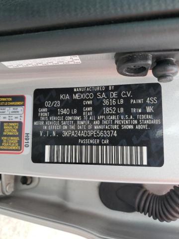 2023 Kia Rio Lx VIN: 3KPA24AD3PE563374 Lot: 52355434