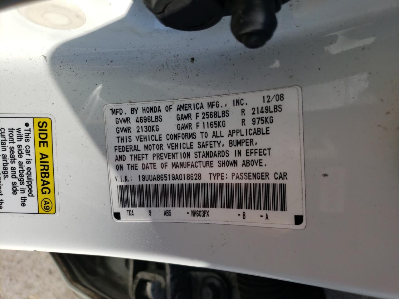 19UUA86519A018628 2009 Acura Tl