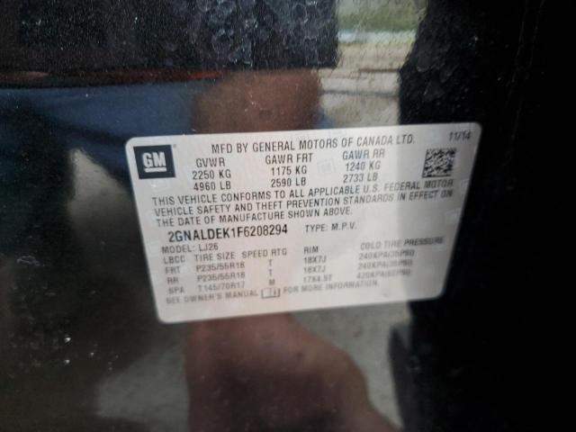 2015 Chevrolet Equinox Ltz VIN: 2GNALDEK1F6208294 Lot: 51144064