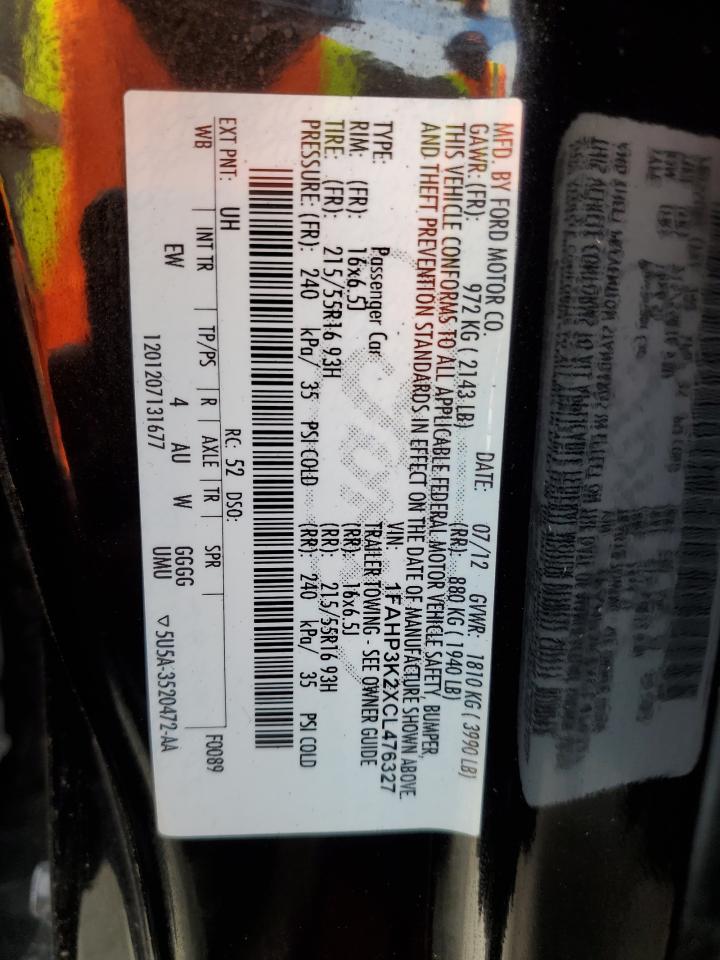 1FAHP3K2XCL476327 2012 Ford Focus Se