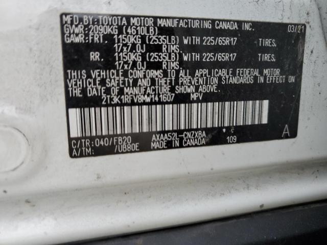 VIN 2T3K1RFV8MW141607 2021 Toyota RAV4, LE no.14