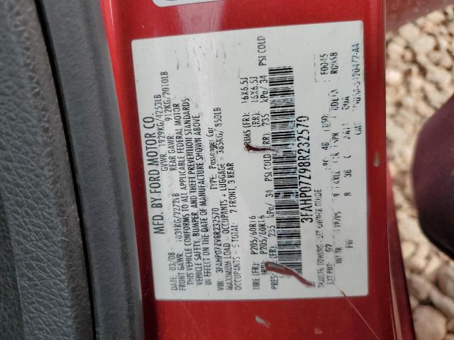 2008 Ford Fusion Se VIN: 3FAHP07Z98R232570 Lot: 50145724