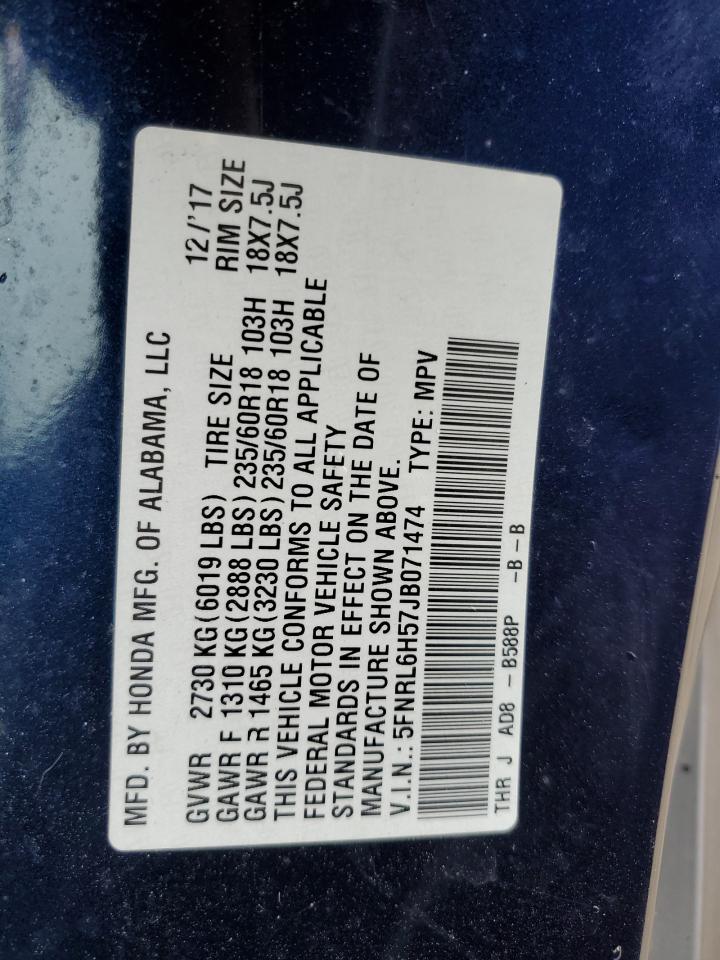 5FNRL6H57JB071474 HONDA All Models 2018