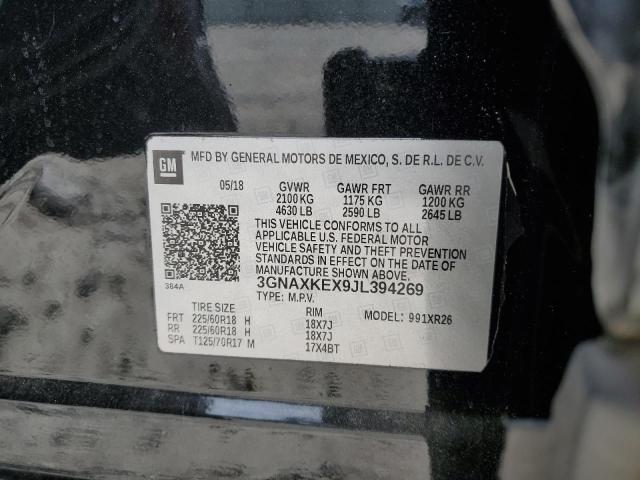 2018 Chevrolet Equinox Lt VIN: 3GNAXKEX9JL394269 Lot: 51088004