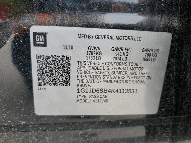 2019 CHEVROLET SONIC LT - 1G1JD6SB4K4113531