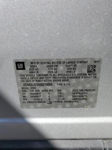 2018 Chevrolet Equinox Lt VIN: 2GNAXJEV4J6214094 Lot: 51832514