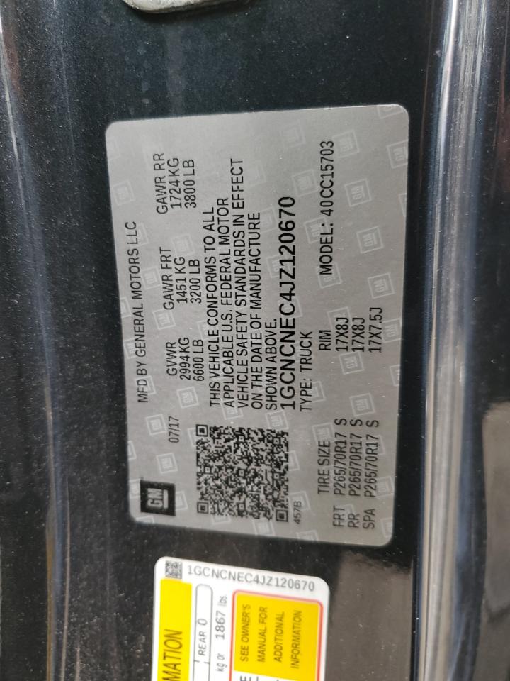 1GCNCNEC4JZ120670 2018 Chevrolet Silverado C1500