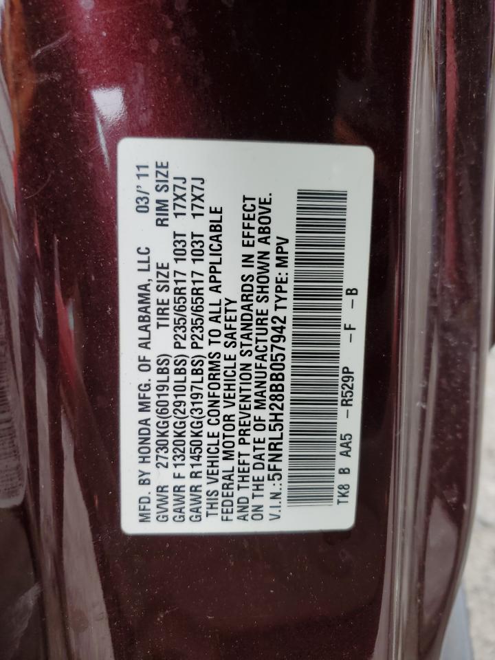 5FNRL5H28BB057942 2011 Honda Odyssey Lx