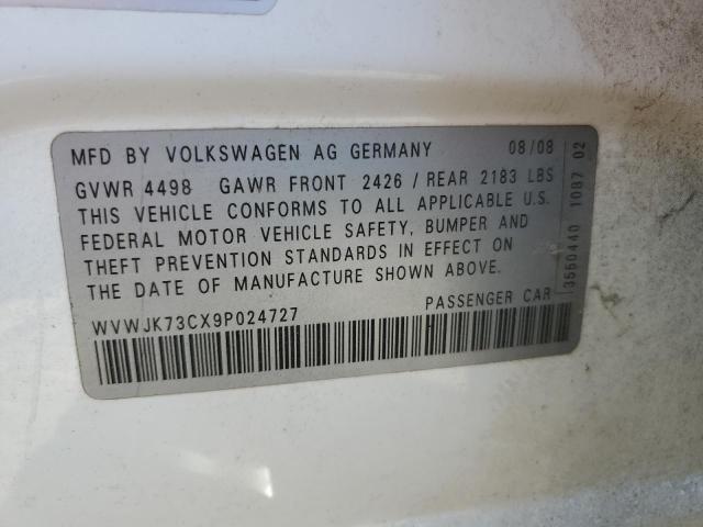 2009 Volkswagen Passat Turbo VIN: WVWJK73CX9P024727 Lot: 52737074