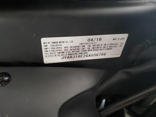 2016 YAMAHA YZFR6 JYARJ16E2GA036799