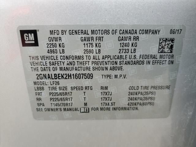 2GNALBEK2H1607509 2017 CHEVROLET EQUINOX - Image 12