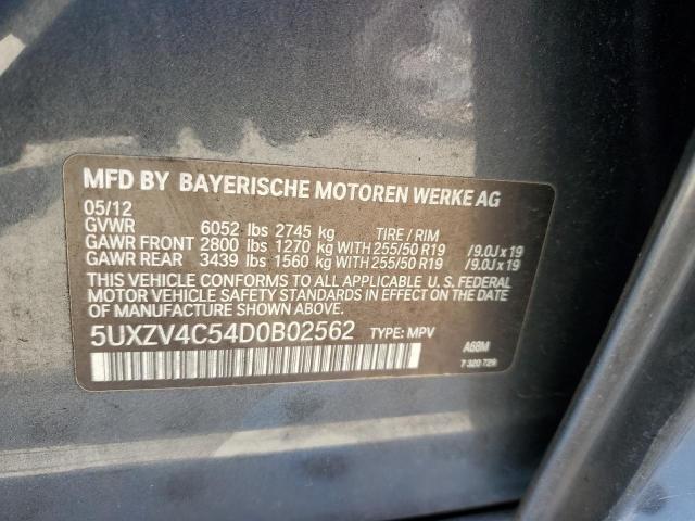 VIN 5UXZV4C54D0B02562 2013 BMW X5, Xdrive35I no.12