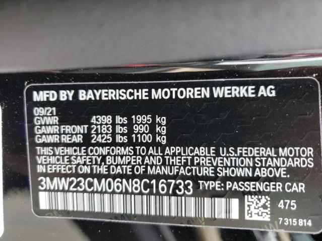 VIN 3MW23CM06N8C16733 2022 BMW 2 Series, 230I no.12