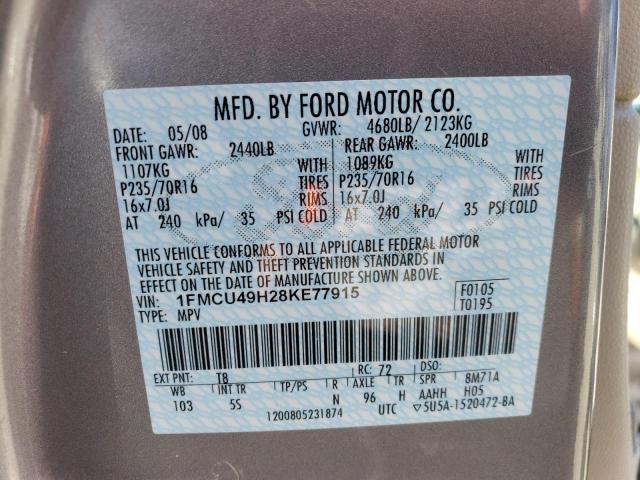 2008 Ford Escape Hev VIN: 1FMCU49H28KE77915 Lot: 52914304