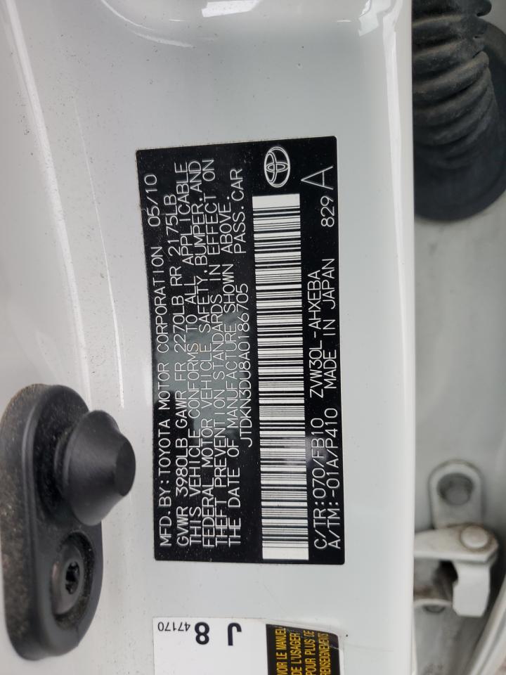 JTDKN3DU8A0186705 2010 Toyota Prius