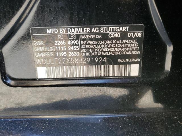 2008 Mercedes-Benz E 320 Cdi VIN: WDBUF22X58B291924 Lot: 52835554