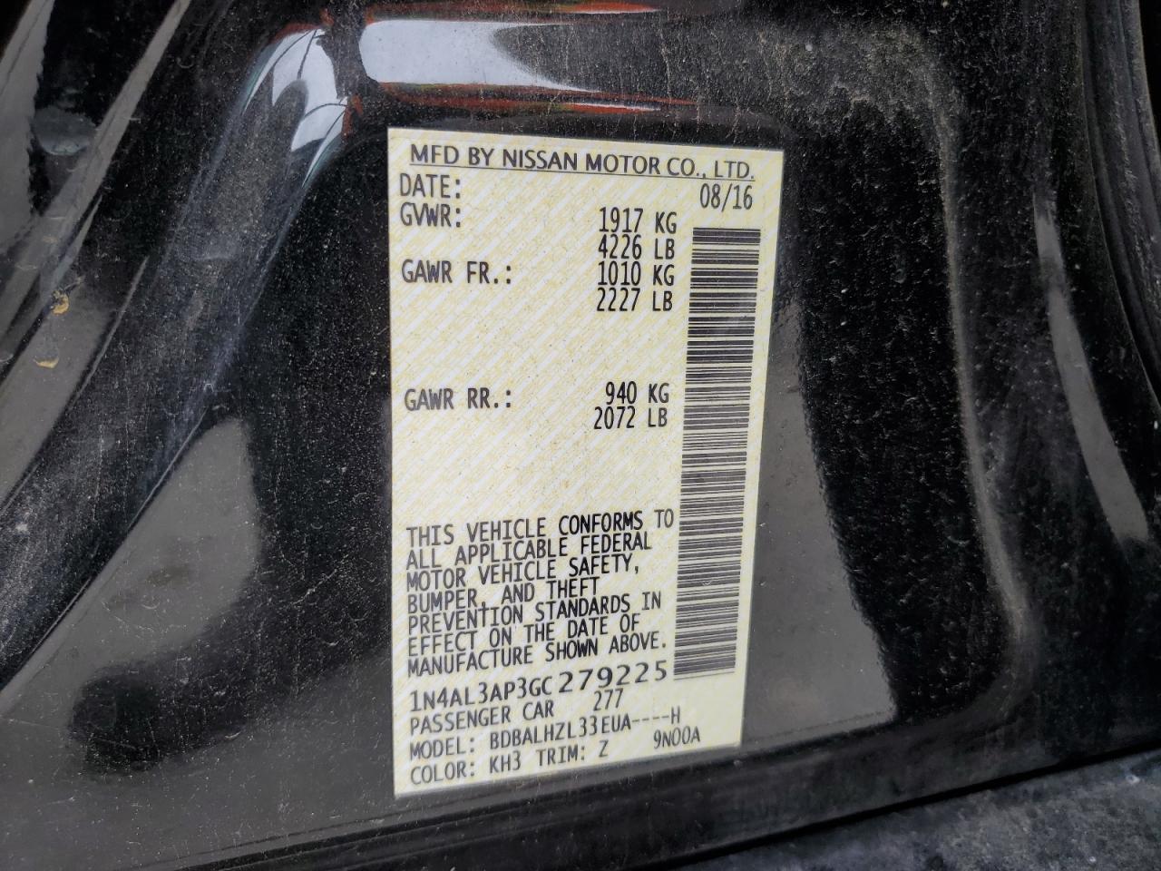 1N4AL3AP3GC279225 NISSAN ALTIMA 2016