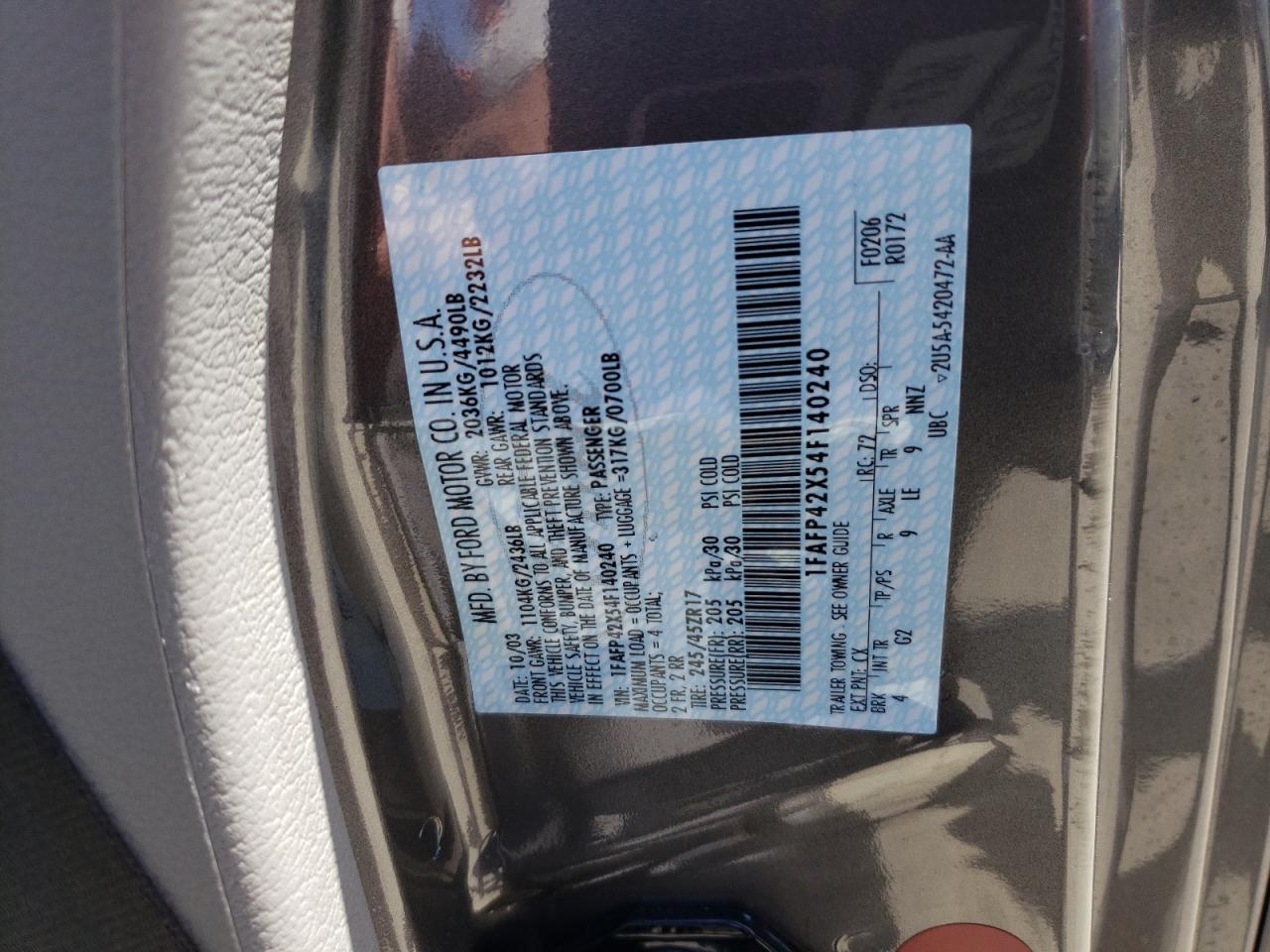 1FAFP42X54F140240 2004 Ford Mustang Gt