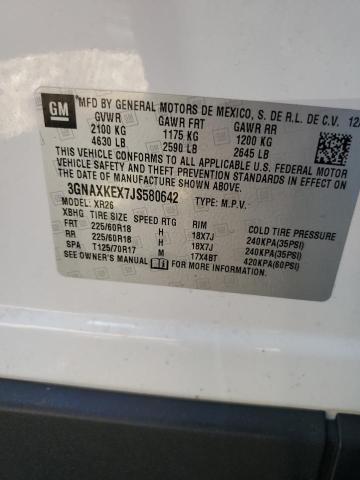 2018 Chevrolet Equinox Lt VIN: 3GNAXKEX7JS580642 Lot: 49768864