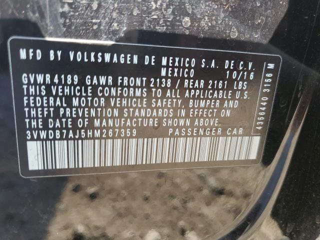 2017 Volkswagen Jetta Se VIN: 3VWDB7AJ5HM267359 Lot: 51091364