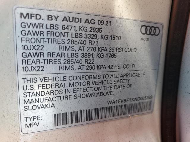 2022 AUDI Q8 PRESTIG WA1FVBF1XND005269