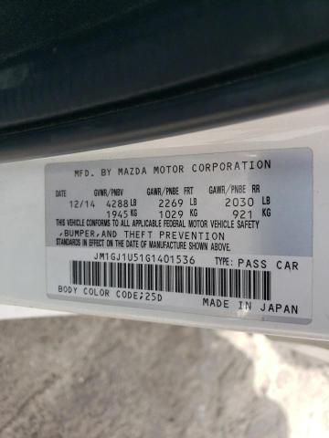 2016 Mazda 6 Sport VIN: JM1GJ1U51G1401536 Lot: 52240464