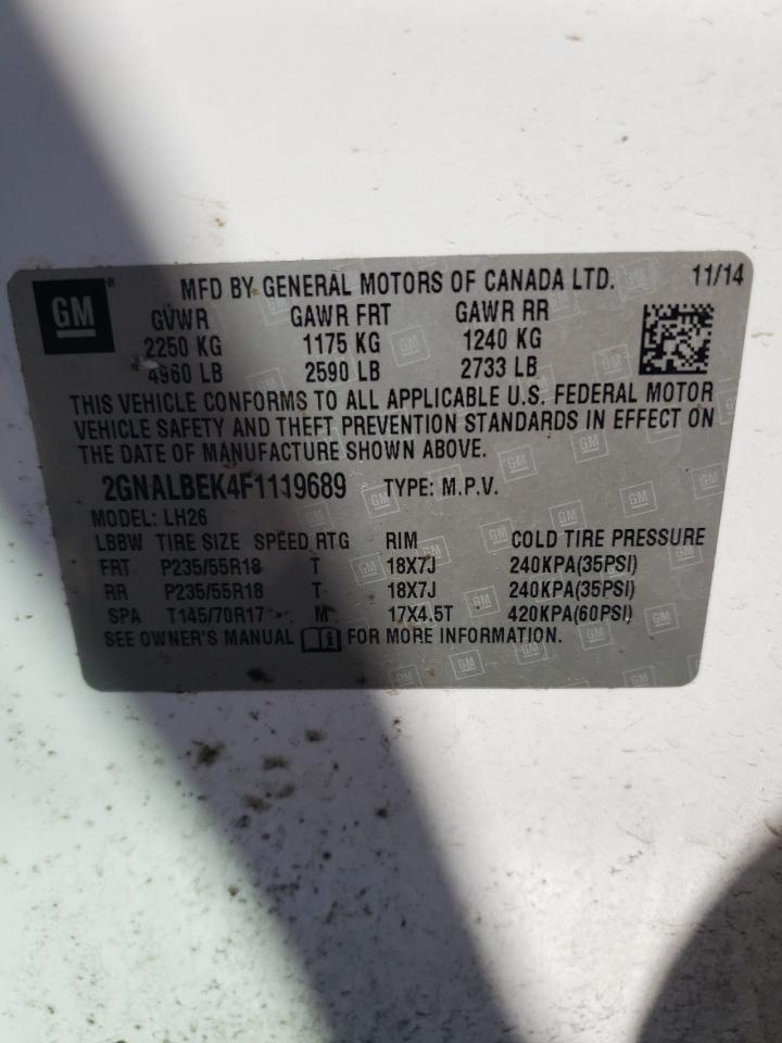 2GNALBEK4F1119689 2015 Chevrolet Equinox Lt