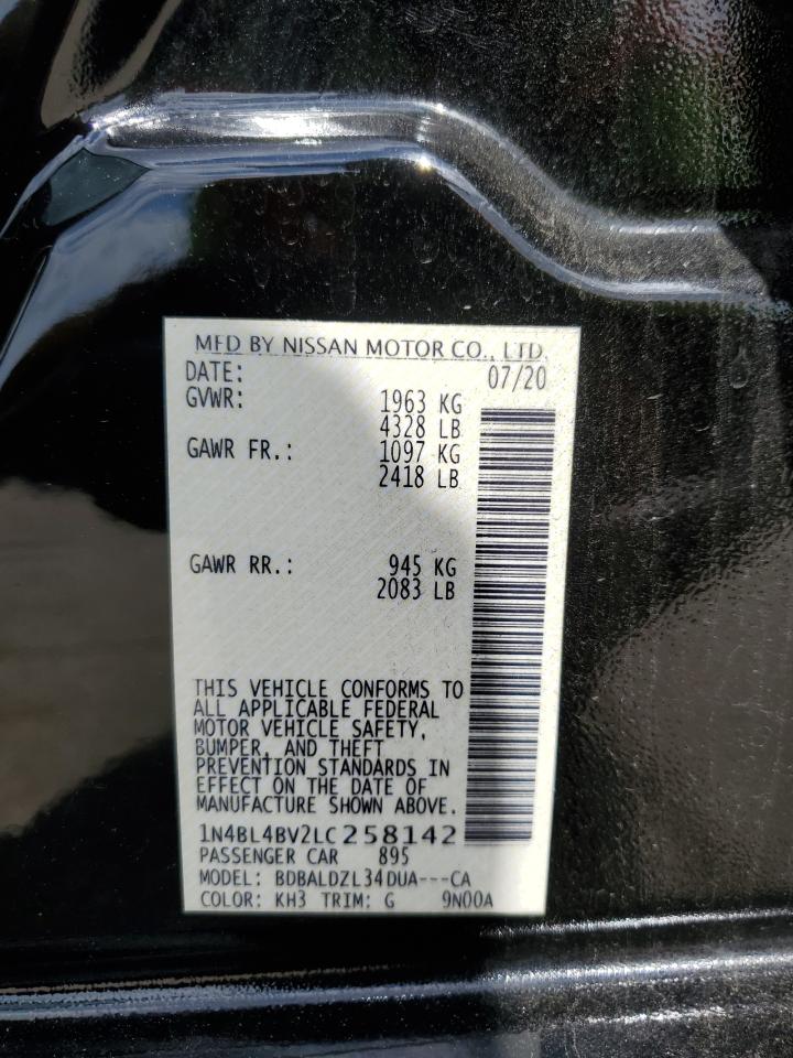 1N4BL4BV2LC258142 NISSAN ALTIMA 2020