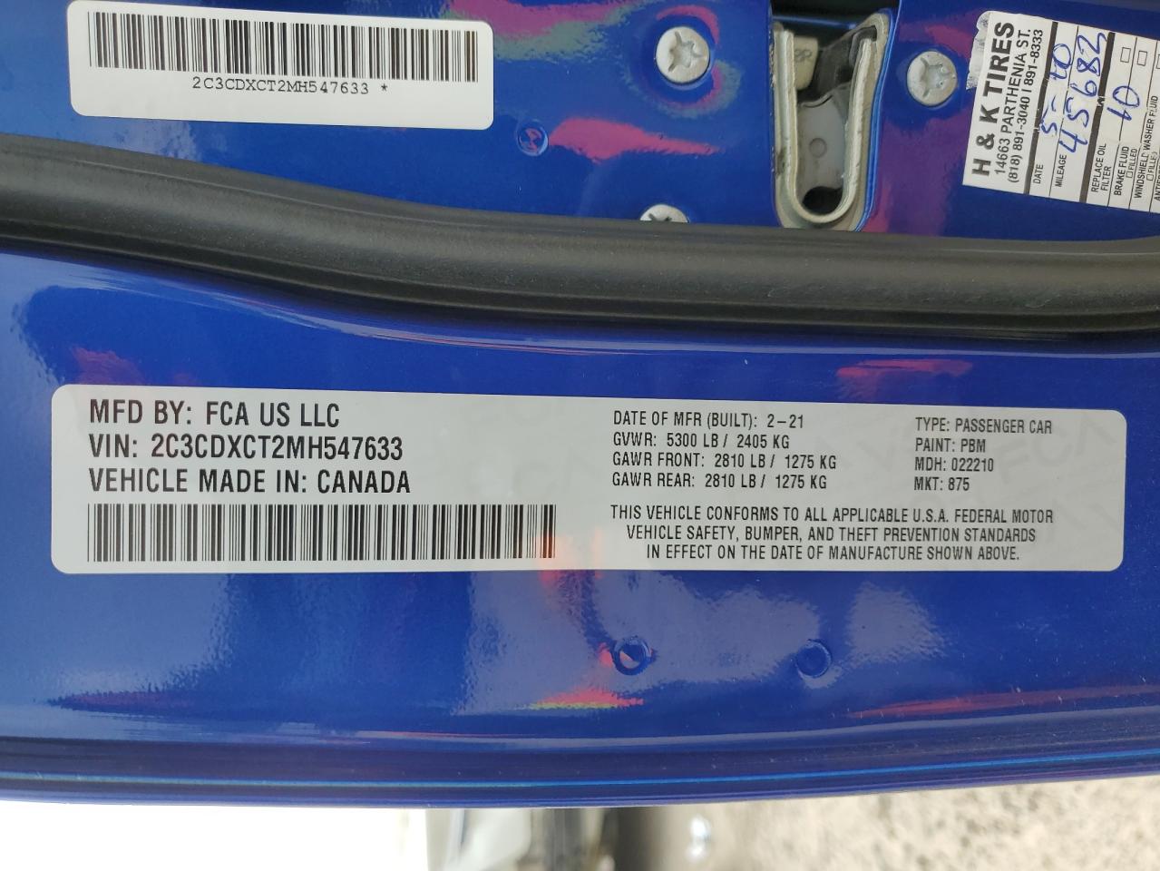 2C3CDXCT2MH547633 2021 Dodge Charger R/T