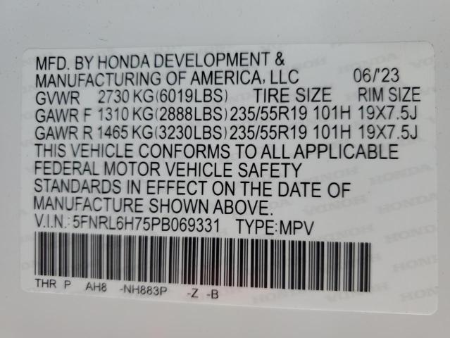 2023 HONDA ODYSSEY SP 5FNRL6H75PB069331