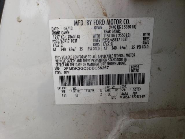 2013 Ford Edge Se VIN: 2FMDK3GC5DBC58267 Lot: 49762104