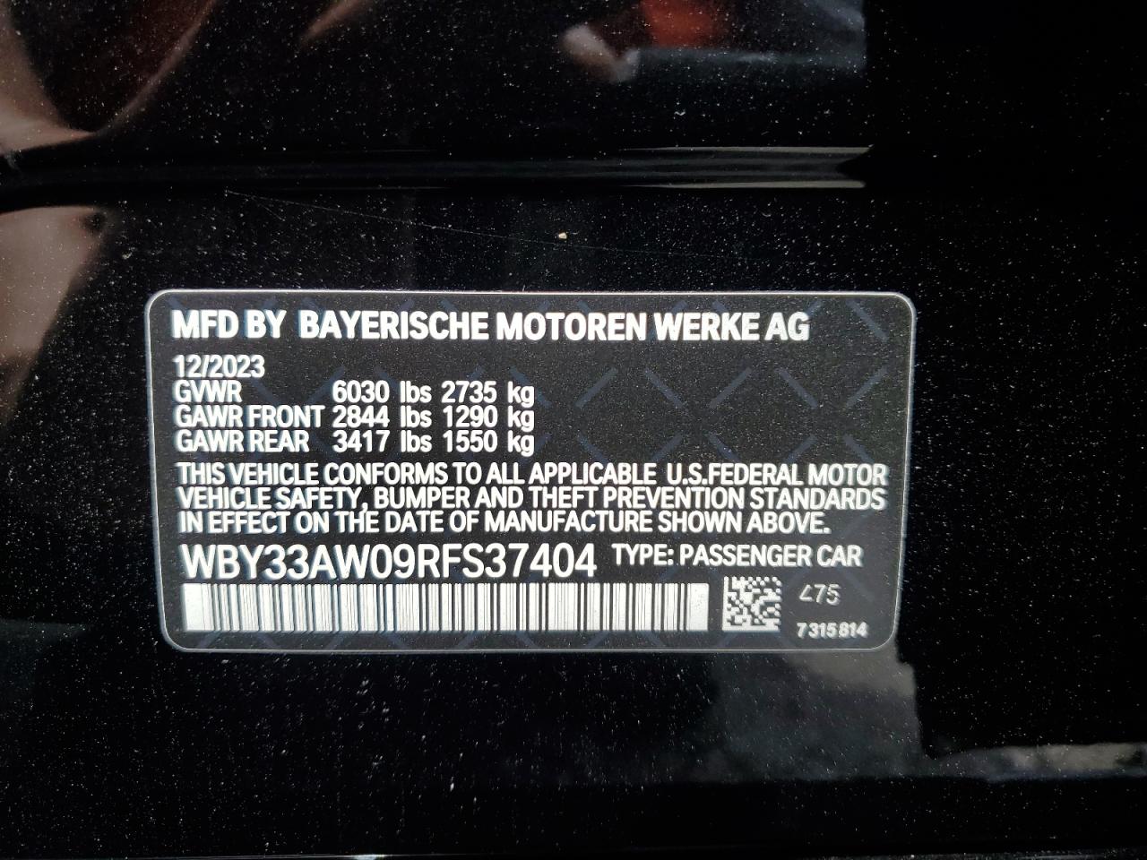 WBY33AW09RFS37404 2024 BMW I4 M50