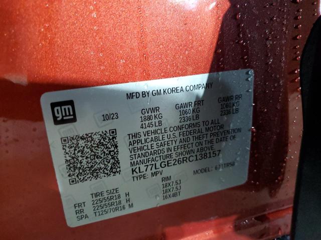 2024 CHEVROLET TRAX 1RS - KL77LGE26RC138157