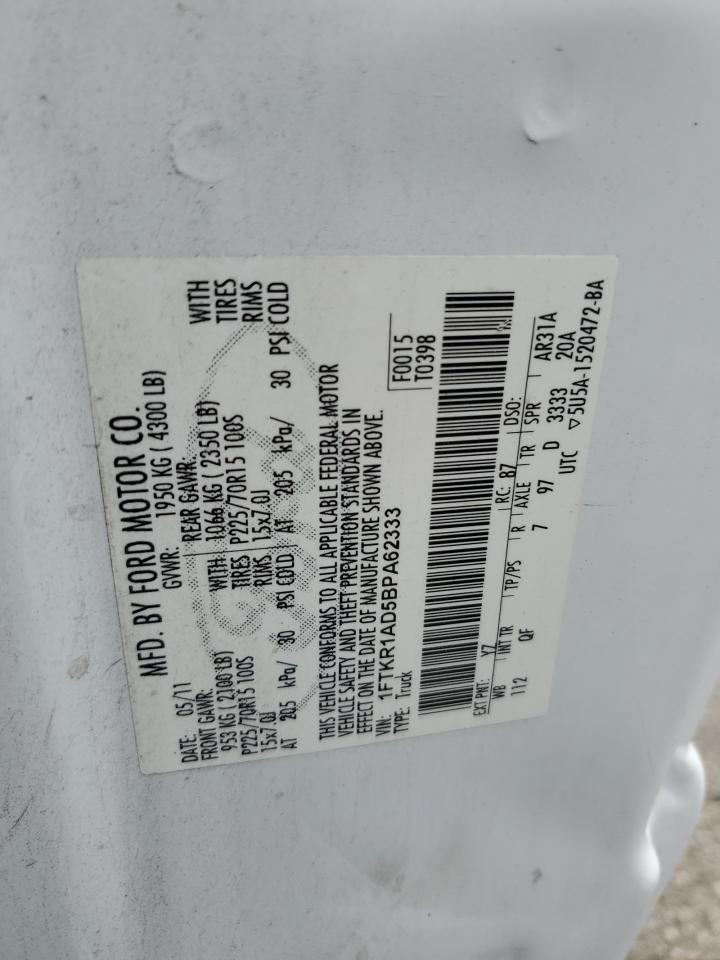 1FTKR1AD5BPA62333 2011 Ford Ranger