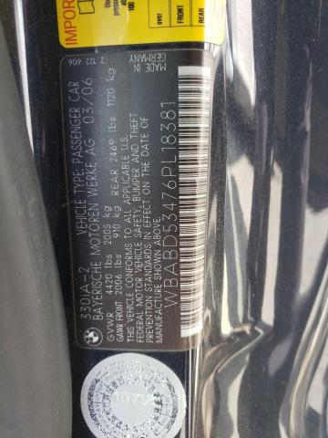 2006 BMW 330 Ci VIN: WBABD53476PL18381 Lot: 50969564